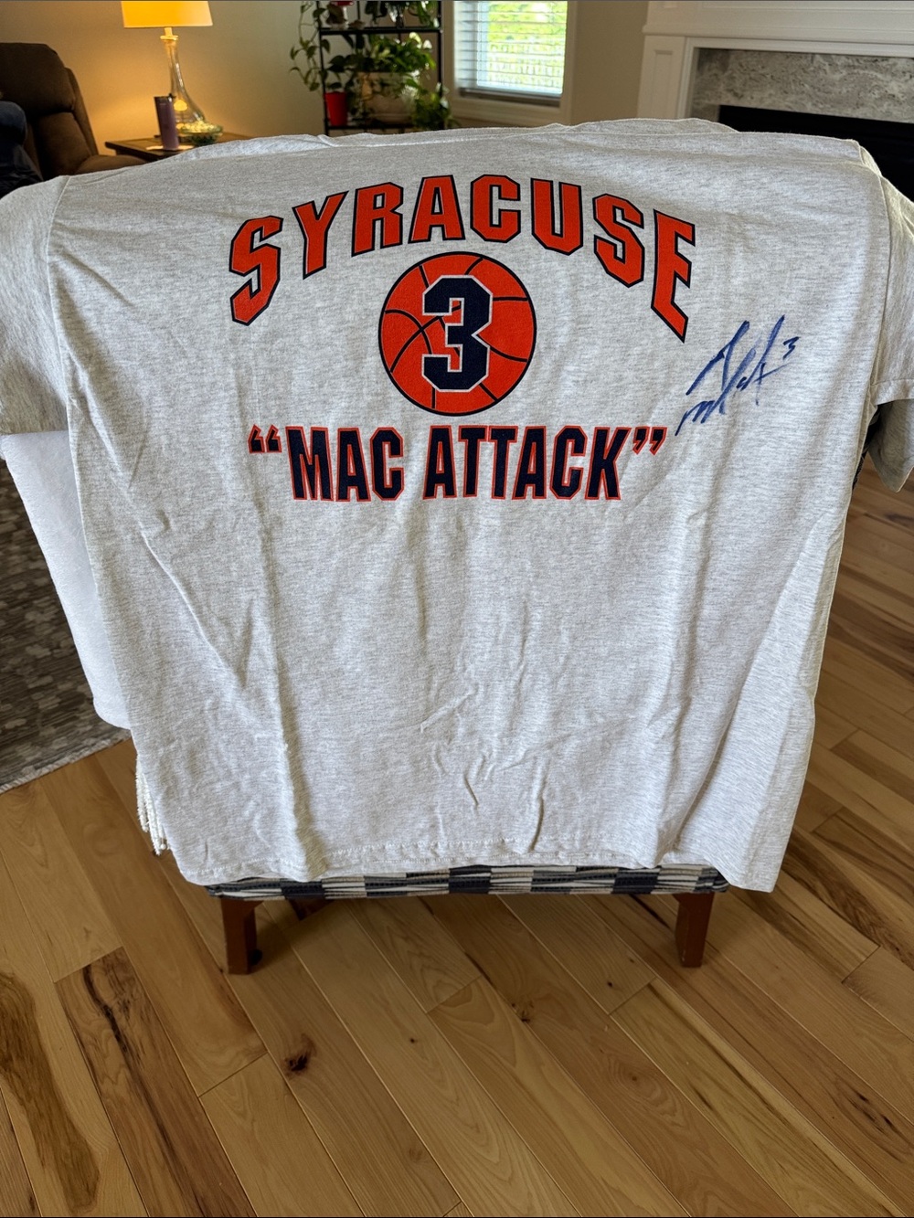"Mac Attack" #3 Short Sleeve Graphic Tee - Gray/Orange